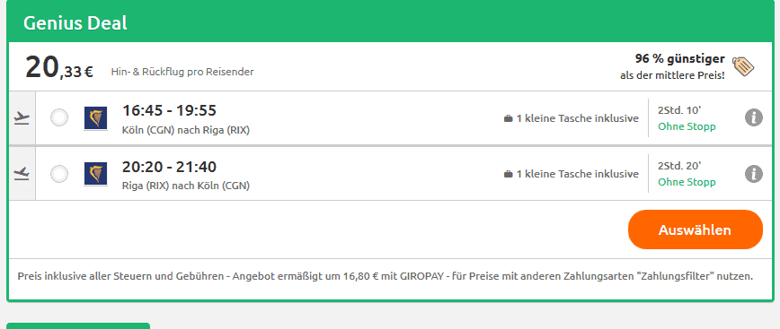 Screenshot Riga Tourismus am platzen bei den Preisen 1 Woche ab 55,33€ Screenshot Riga Tourismus am platzen bei den Preisen 1 Woche ab 55,33€