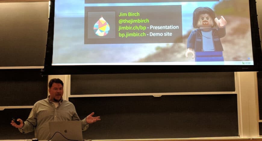 Jim speaking and presenting