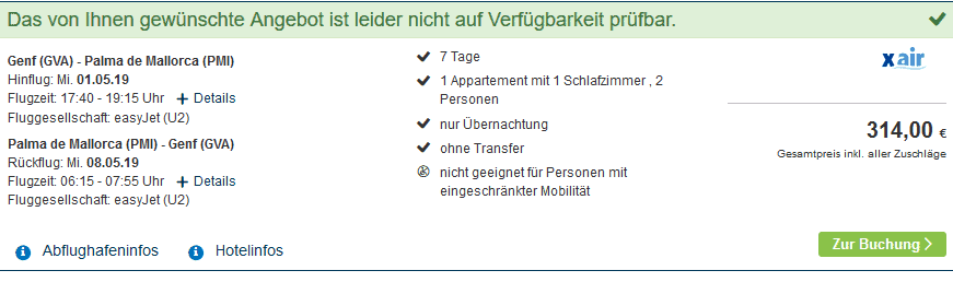 Screenshot Deal Mallorca Kracher 4 Sterne Flug & Hotel ab 157,00€ 1 Woche
