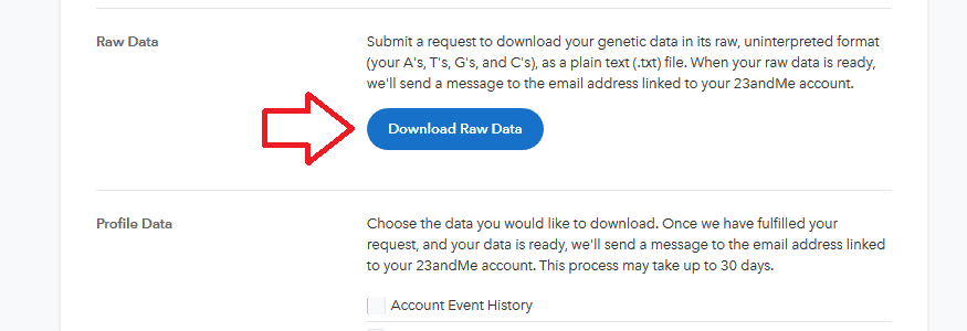 which 23andme data to download to upload to other sites