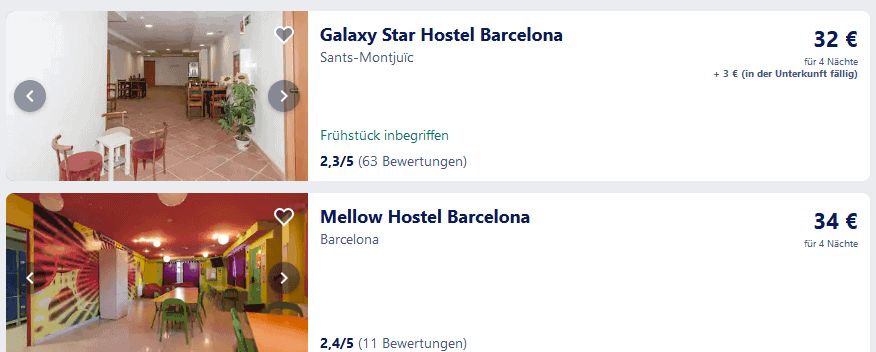 Hotel Deals in Barcelona ab 32,00€ für 4 Nächte Screenshot Hotel Deals in Barcelona ab 32,00€ für 4 Nächte Screenshot