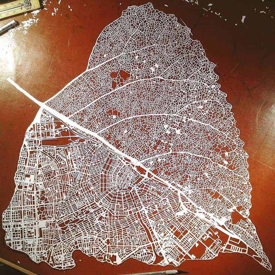 Leaf map of Amsterdam, Nils Westergard