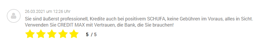 Gute Erfahrungen mit Credimaxx auch bei positiver Schufa