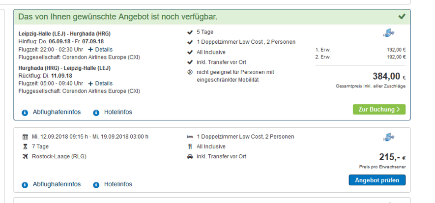 Screenshot super last minute hurghada Screenshot super last minute hurghada