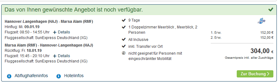Einreise Ägypten - ein Kinderspiel für Deutsche + Reiseangebote 2 Screenshot Deal Nada Resort 3,5 Sterne 9 Tage ab 152,00€