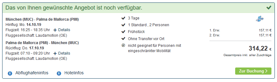 Screenshot Deal Arenal Closing - Pauschalreise nur 157,11€ Mallorca Kurztrip Screenshot Deal Arenal Closing - Pauschalreise nur 157,11€ Mallorca Kurztrip