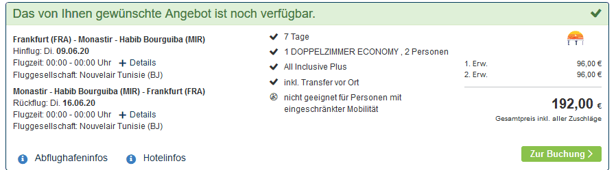 Screenshot Deal Monastir All Inclusive Plus - nur 96,00€ eine Woche Pauschalreise Screenshot Deal Monastir All Inclusive Plus - nur 96,00€ eine Woche Pauschalreise