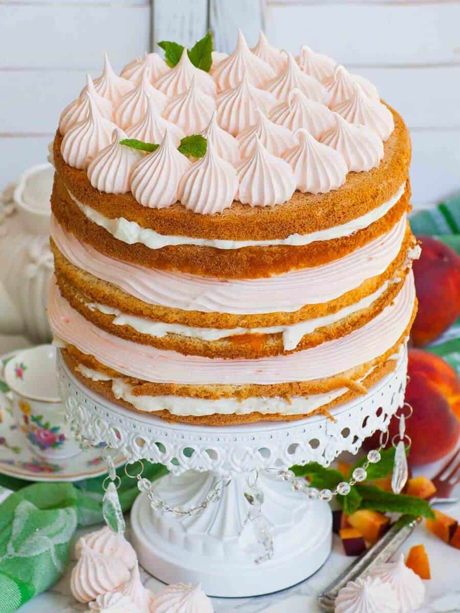 Peach Cake Recipe With Zefir Layers Tatyanas Everyday Food