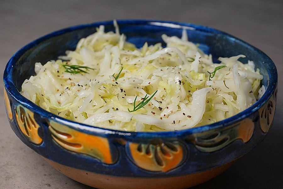 Romanian White Cabbage Salad SalatÇ De VarzÇ Cabbage is healthy, inexpensive, and can be use a million different ways! romanian white cabbage salad salatÇ