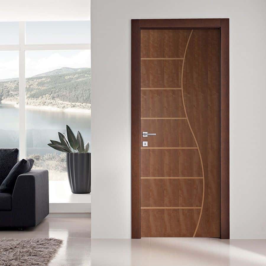 brown wpc door design