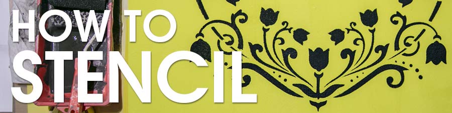 banner for tutorial how to make stencil with a paint roller