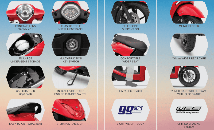 yamaha fascino bs6 features
