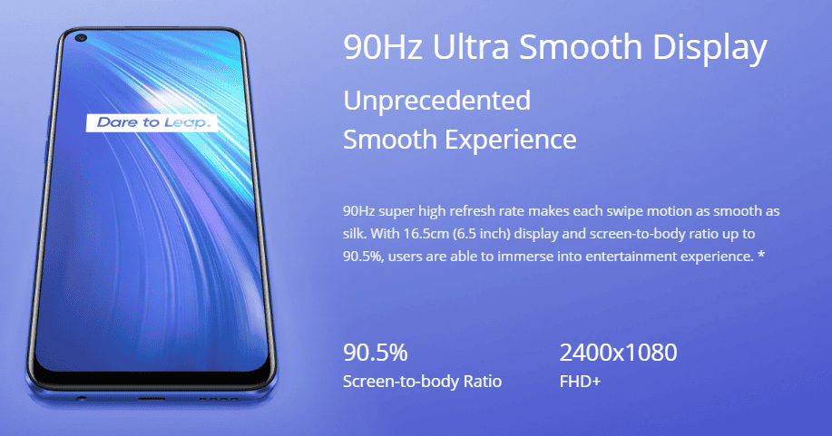 realme 6 display