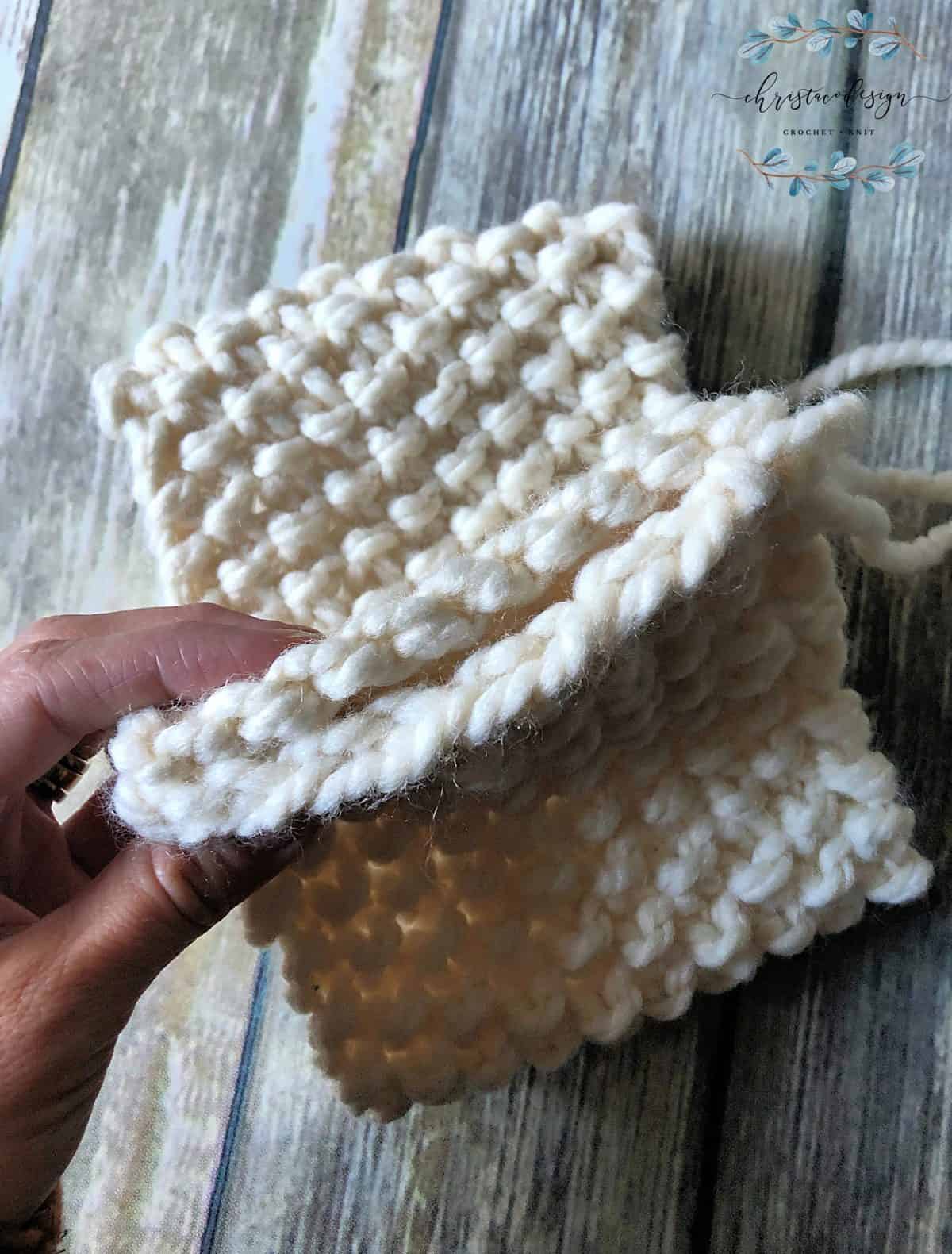 picture of matching ends knit ear warmer tutorial
