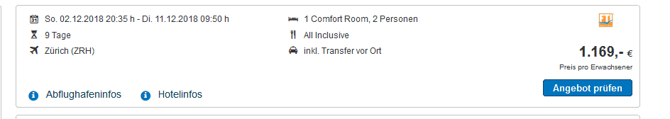 Screenshot Deal Mauritius All Inclusive Urlaub günstig ab 1169,00€ - 9 Tage