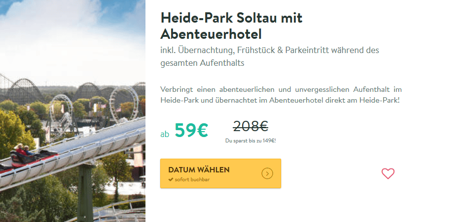 Screenshot Günstig ins Heide Park Soltau ab 59,00€ pro Person Screenshot Günstig ins Heide Park Soltau ab 59,00€ pro Person