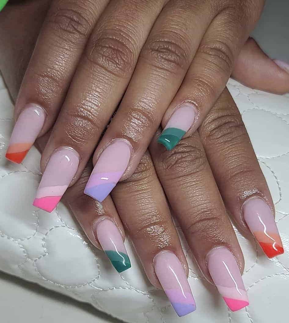 Summer Rainbow Nails