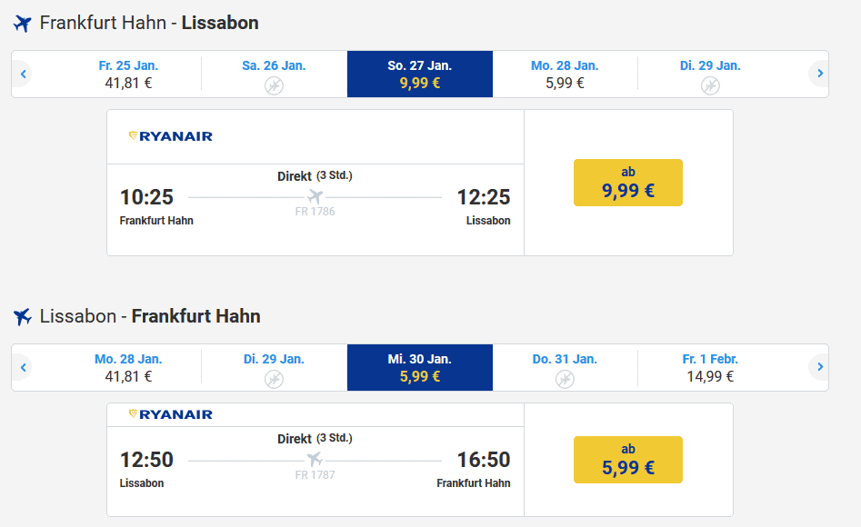 RyanairScreenshot Flugbeispiel Tracker Version RyanairScreenshot Flugbeispiel Tracker Version
