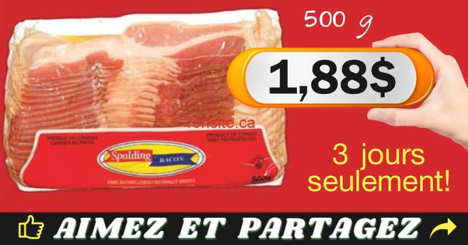 Emballage de bacon Spalding (500g) à 1,88$ au lieu de 5$ spalding 188 - Emballage de bacon Spalding (500g) à 1,88$ au lieu de 5$