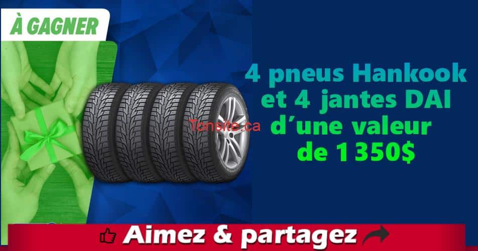 Gagnez 4 pneus Hankook et 4 jantes DAI d’une valeur de 1 350$ desharnais concours - Gagnez 4 pneus Hankook et 4 jantes DAI d’une valeur de 1 350$