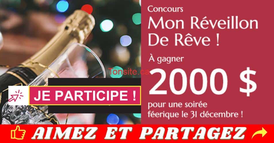 Gagnez 2000$ pour réaliser votre réveillon de rêve le 31 décembre prochain! reveillon 2000 - Gagnez 2000$ pour réaliser votre réveillon de rêve le 31 décembre prochain!