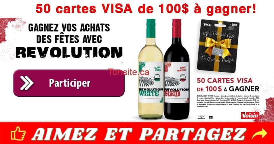 Gagnez 1 des 50 cartes Visa de 100$ voisin concours - Gagnez 1 des 50 cartes Visa de 100$