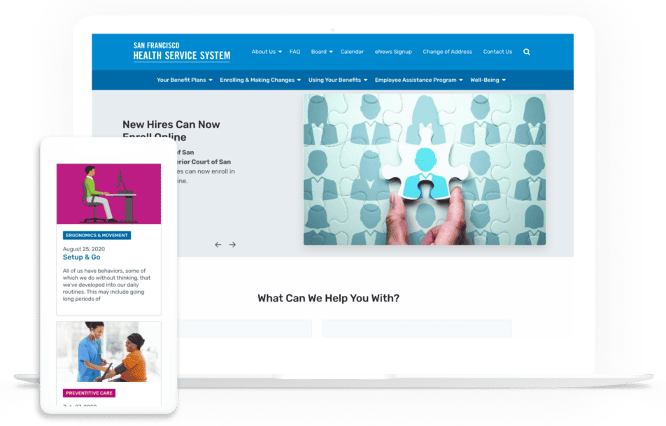 SFHSS Home page on several devices
