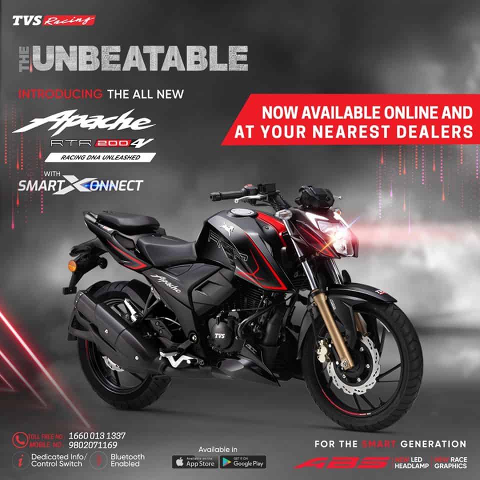 Tvs Apache Rtr 0 4v Price In Nepal Abs Bs4 Engine Smartxonnect