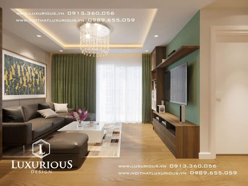 Mẫu thiết kế chung cư The Garden Hill Thiết kế nội thất phòng khách chung cư The Garden Hill