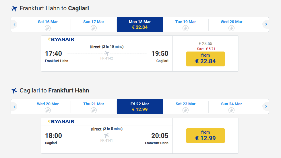 Beispiel Screenshot von Ryanair soviel zahlst du für die günstigsten Flüge Wunschflughafen eingeben und Deal finden! Beispiel Screenshot von Ryanair soviel zahlst du für die günstigsten Flüge Wunschflughafen eingeben und Deal finden!