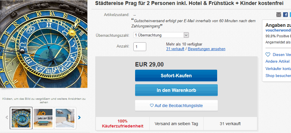 Screenshot Deal Städtereise Prag ganze Familie nur 29,00€ Screenshot Deal Städtereise Prag ganze Familie nur 29,00€