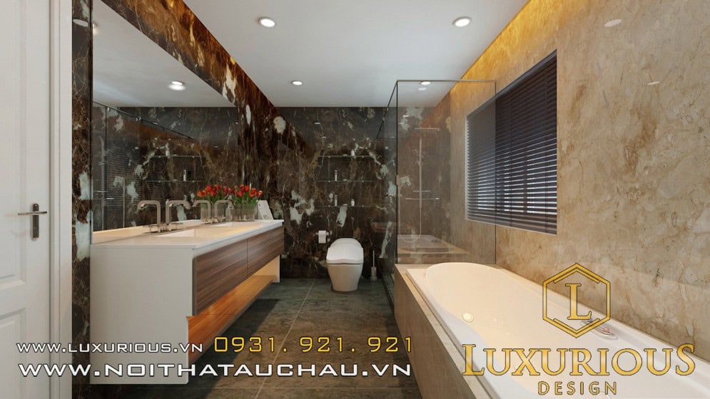 Thiết kế nội thất nhà vệ sinh biệt thự Vinhomes Riverside Long Biên Thiết kế nội thất nhà vệ sinh biệt thự Vinhomes Riverside Long Biên