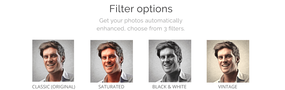 Team photo filter options