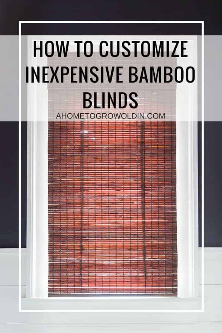 This is a great tutorial on where to buy inexpensive bamboo shades for any size window and how to easily shorten them to get a custom made look. Pin it so you don't forget it!