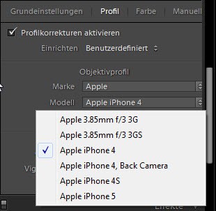 Objektiv-Profile für iPhones