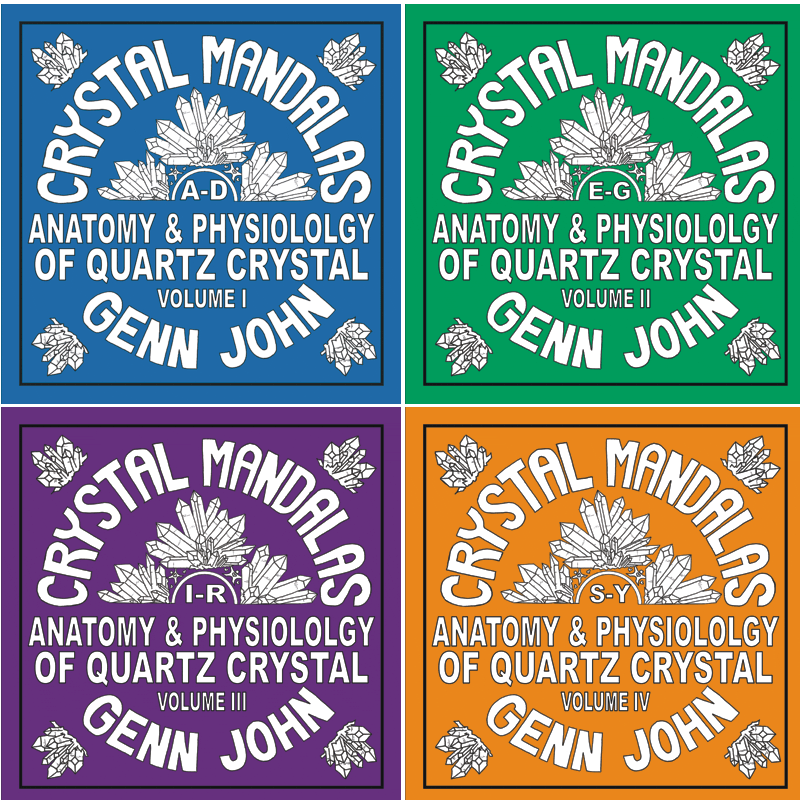 CRYSTAL MANDALAS: (Learn about crystal by COLORING!) BUNDLE ALL 4 VOLUMES AND SAVE