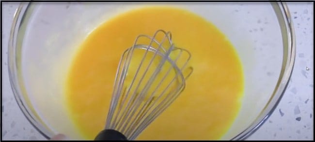 Stir egg yolks