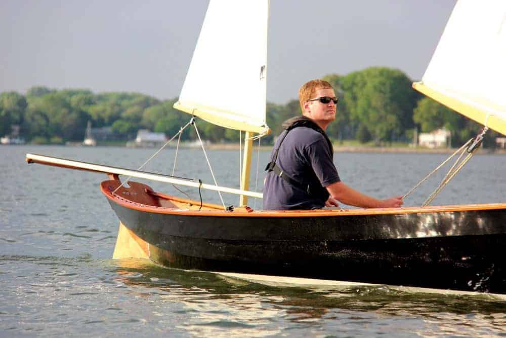 John Harris in a CLC Southwester Dory.