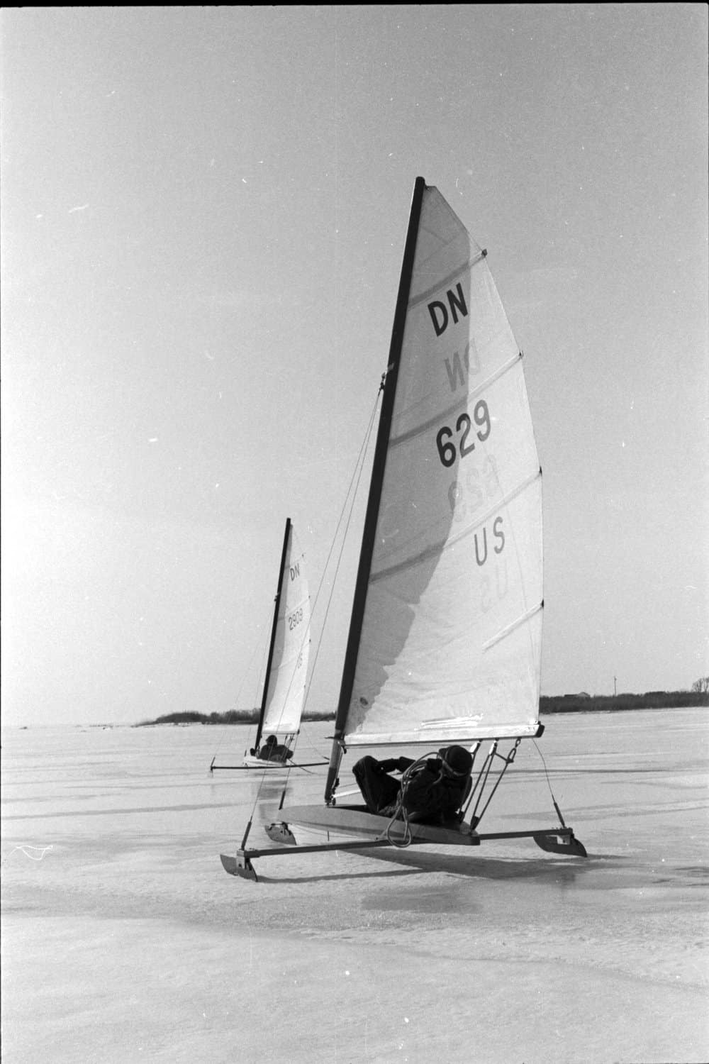Iceboats at Rock Hall in 1977. Photo by Austin Walmsley