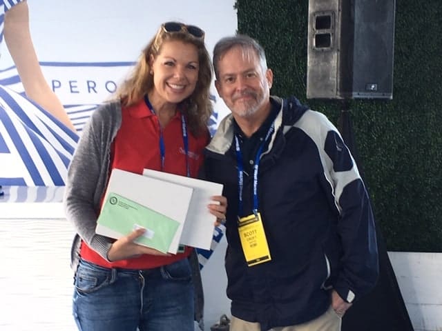 Cheryl and Scott Croft, Director of Public Relations for BoatUS, which sponsored the Boating Videos category.