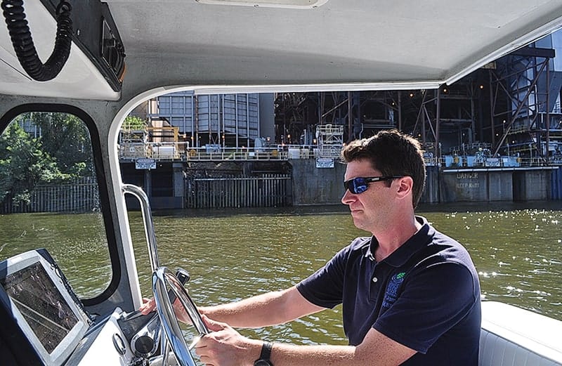 Lower James Riverkeeper Jamie Brunkow on patrol Photo: Whitney Pipkin