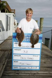 Junior angler David Herbst won his division with a 3.40-pound flounder. (Photo courtesy of fishing.com )