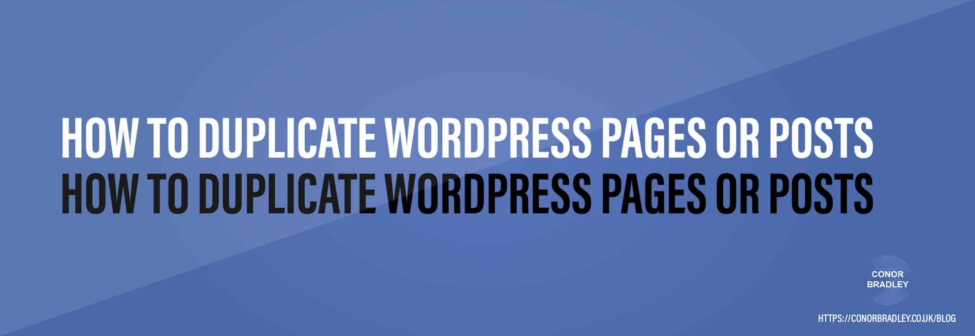 How to Duplicate WordPress Pages or Posts Header 2