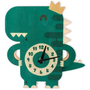 Dino Donnerprinz Kinderuhr aus Holz von Glückswolke