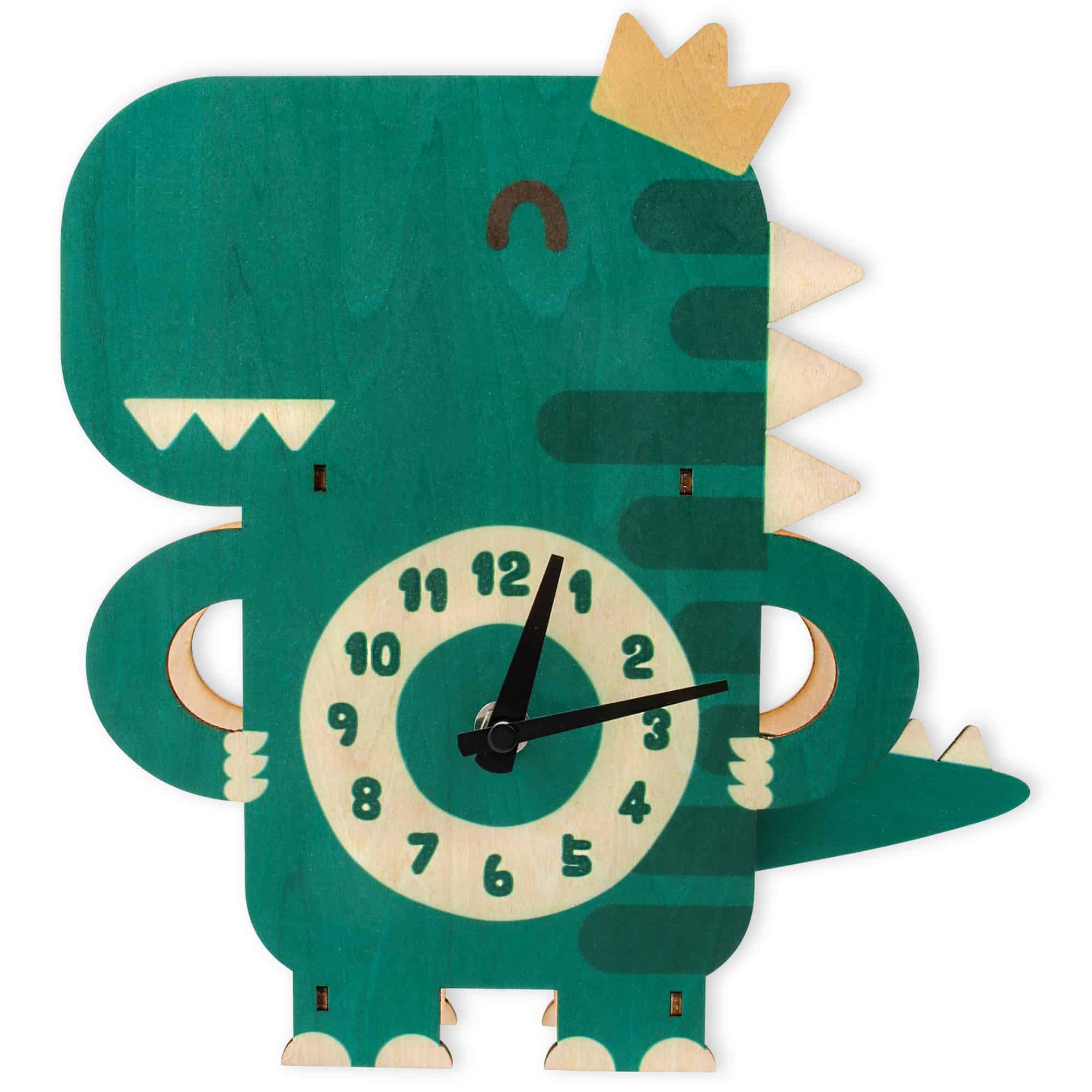 Dino Donnerprinz Kinderuhr aus Holz von Glückswolke