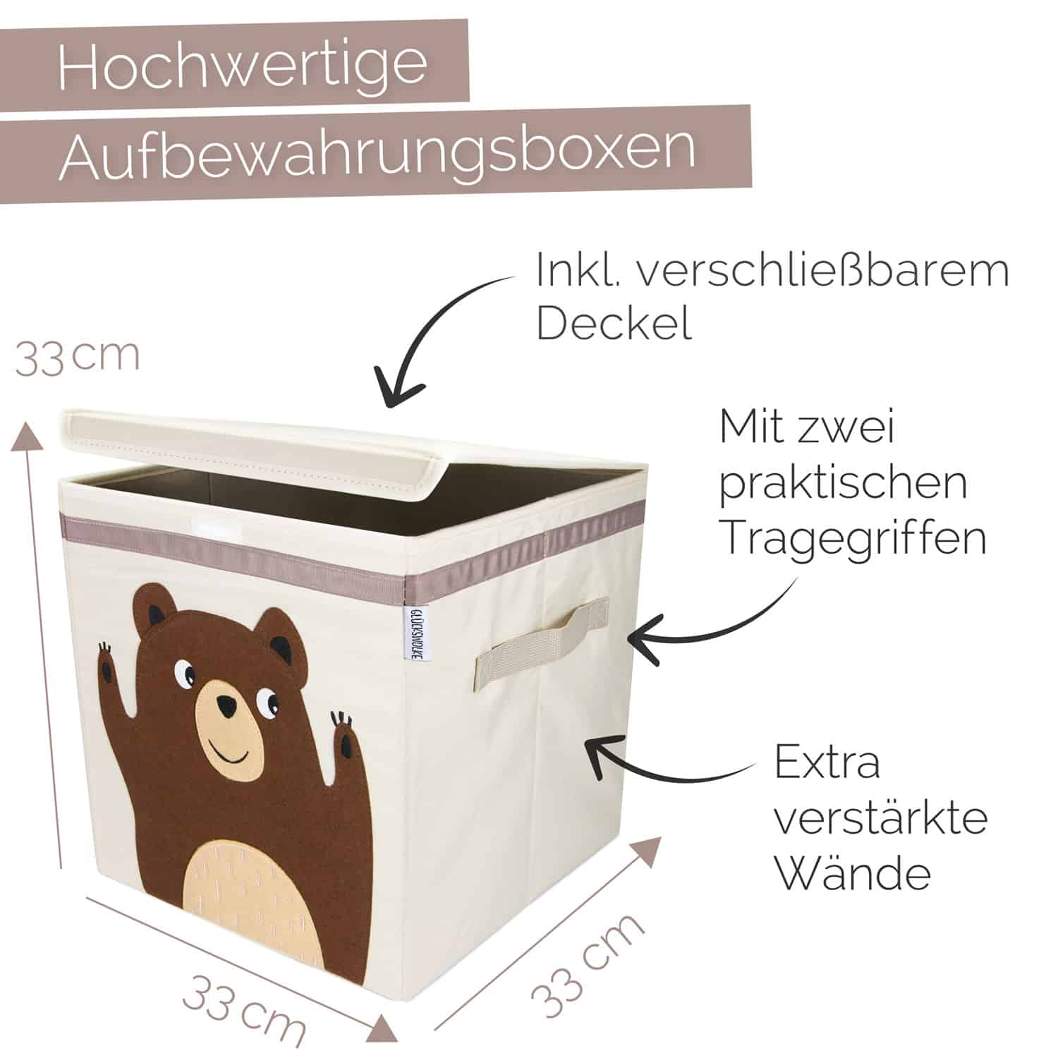 Glückswolke Spielzeugbox mit Deckel Henry Honigbär