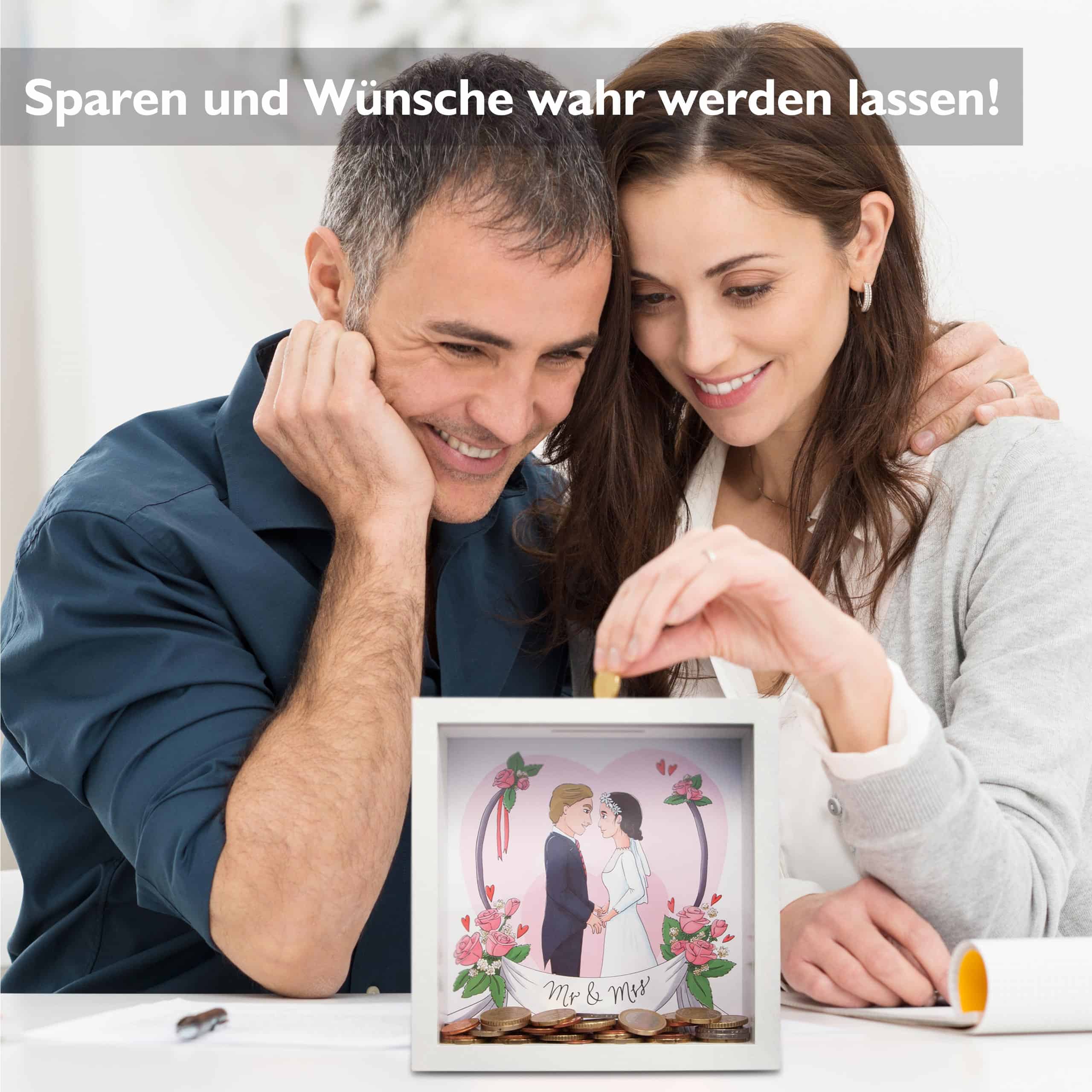 Bild_1 - Glückswolke Spardose 3D Bilderrahmen befüllen Hochzeit Hochzeitskasse
