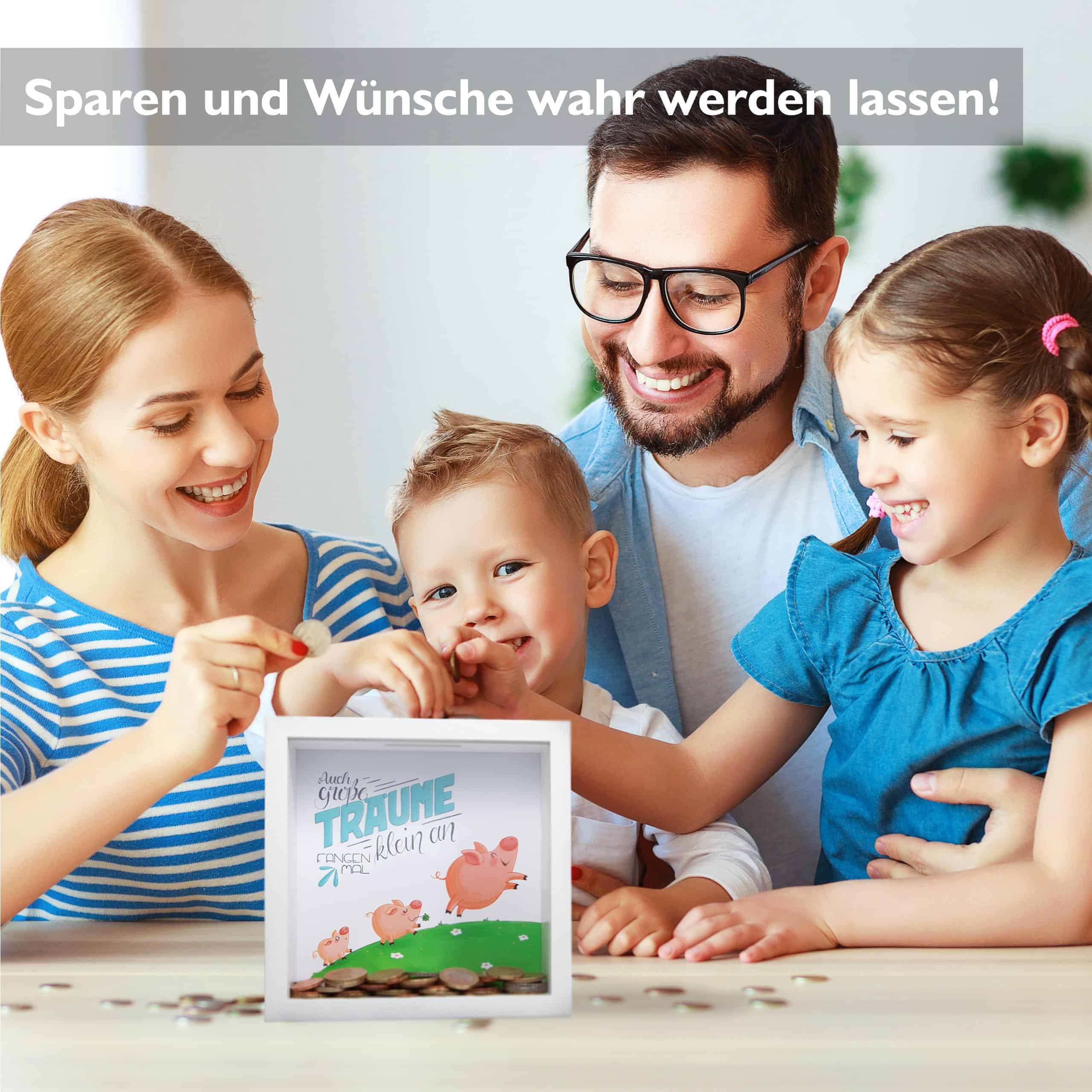 Bild_1 - Glückswolke Spardose Kinder 3D Bilderrahmen befüllen Sparschwein Geldgeschenke Verpackung