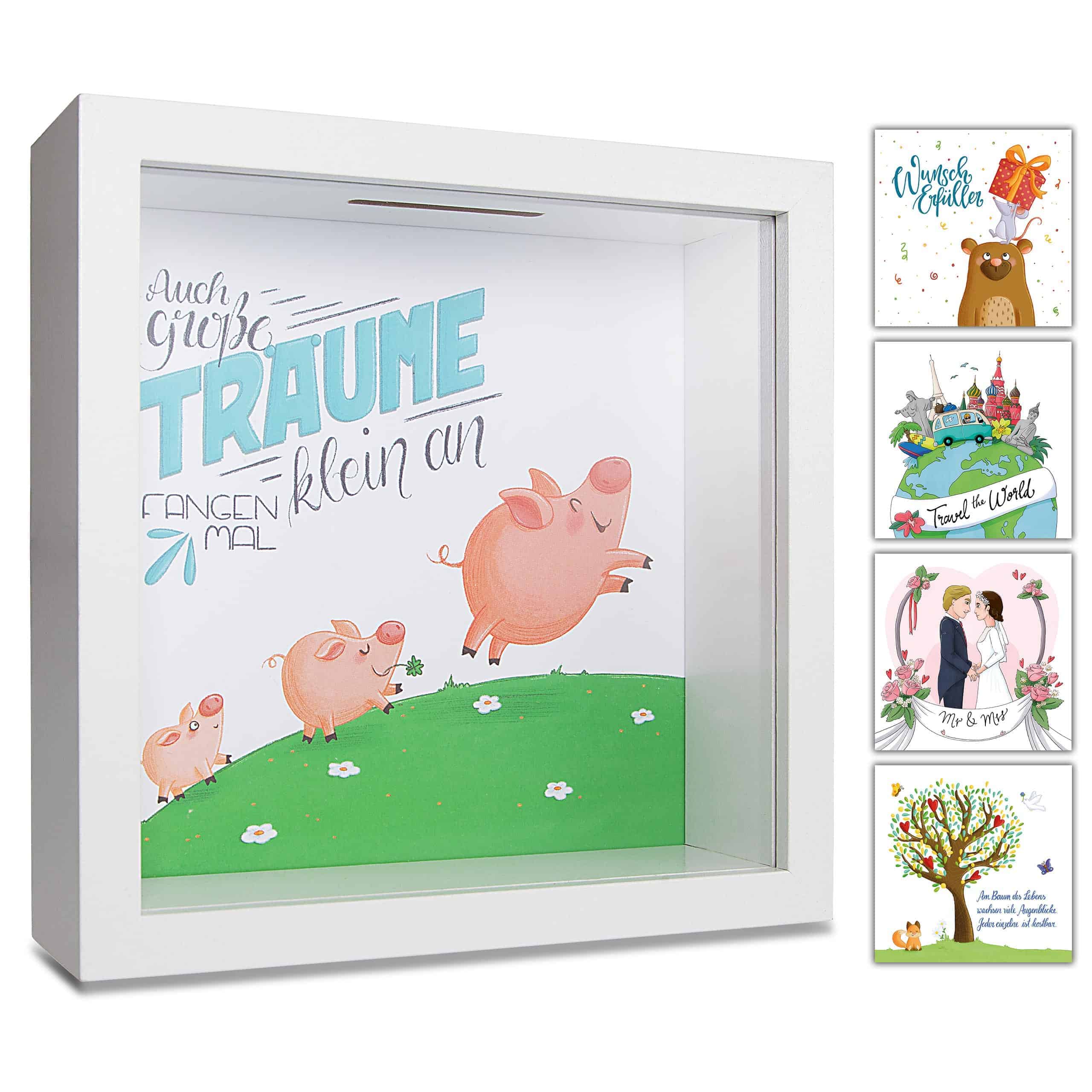 Bild_2 - Glückswolke Spardose Kinder 3D Bilderrahmen befüllen Sparschwein Geldgeschenke Verpackung