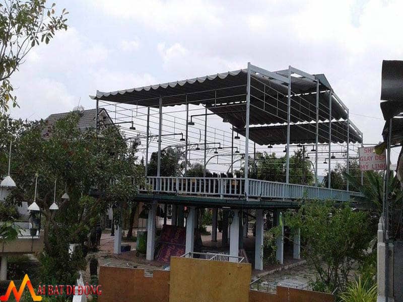 mái che xếp sân thượng chữ A